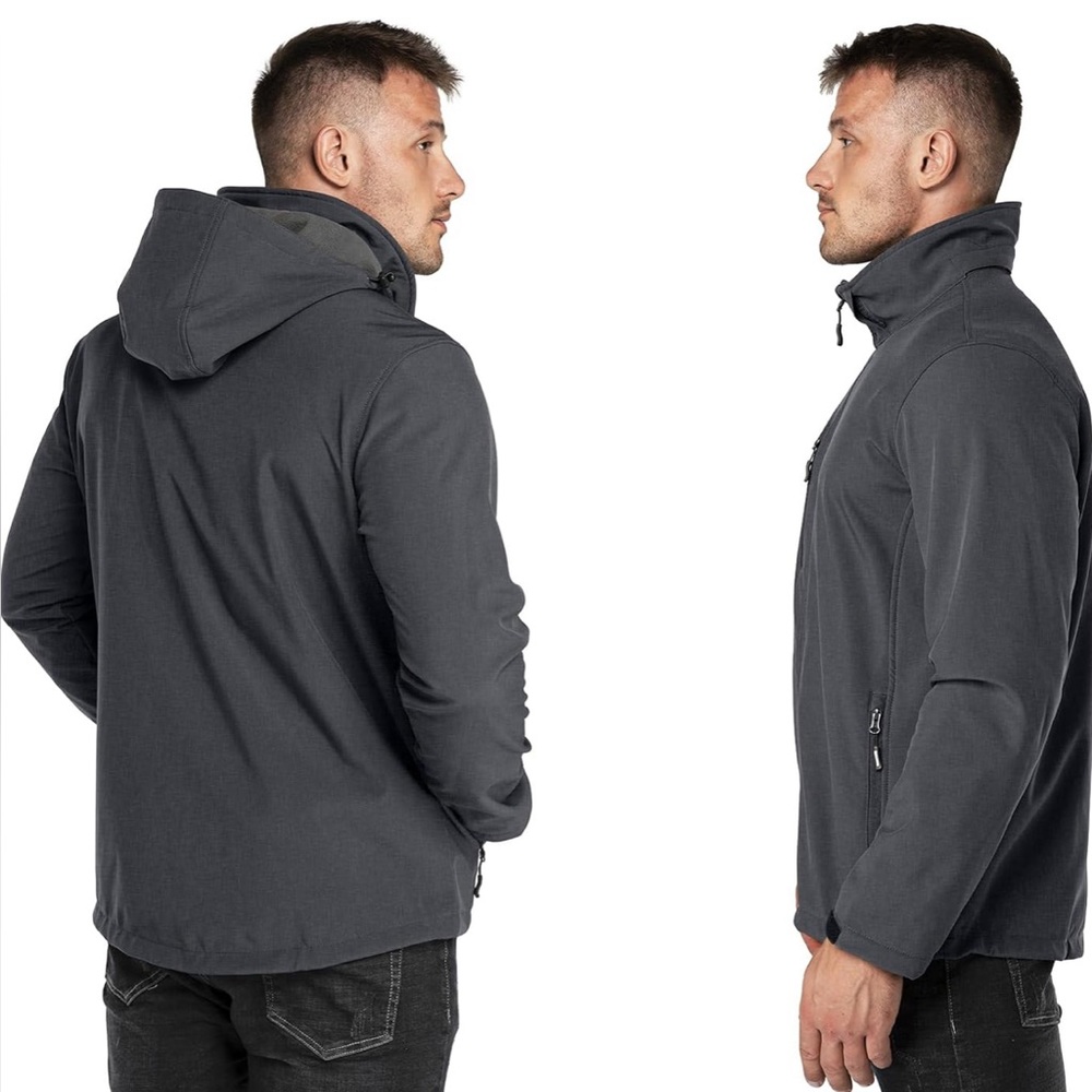 Calvin Klein Men's Classic Hooded Stretch Jacket, Grey - Medium
